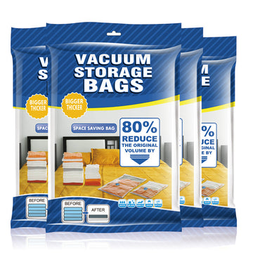 5-Piece Vacuum Storage Bags with Hand Pump – Space-Saving Bags for Clothes & Bedding