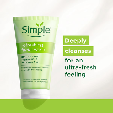 Simple Kind to Skin Refreshing Facial Wash – Gentle Daily Face Cleanser